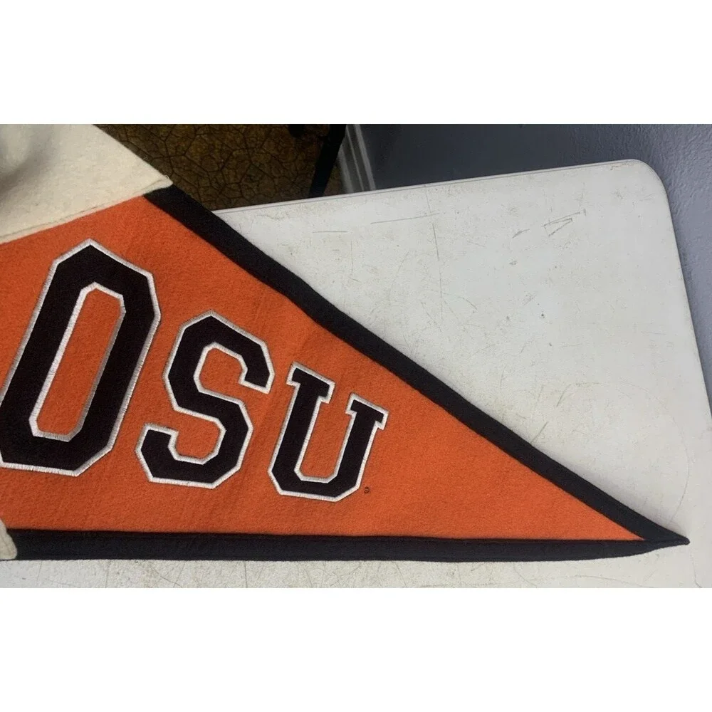 Oklahoma State University Wool Banner Vintage Embroidered Logo 17 in x 40 in